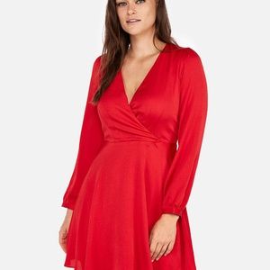 Red Long Sleeve Mini Dress